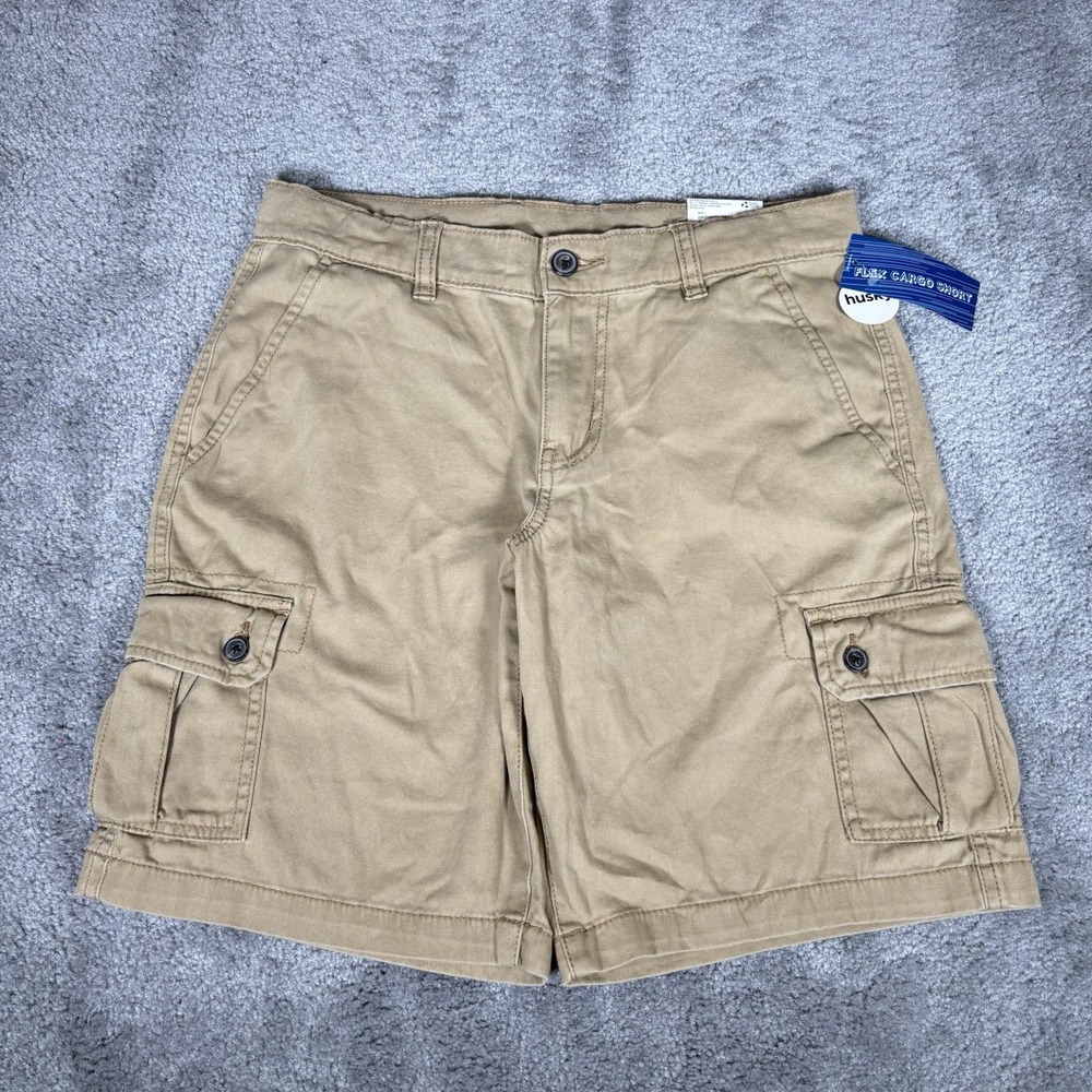 Arizona Cargo Shorts Youth Boys 14 Husky Tan Flex Baggy Heavy Skater Surf NWT